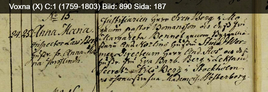 D&oslash;bt i Voxna kirke